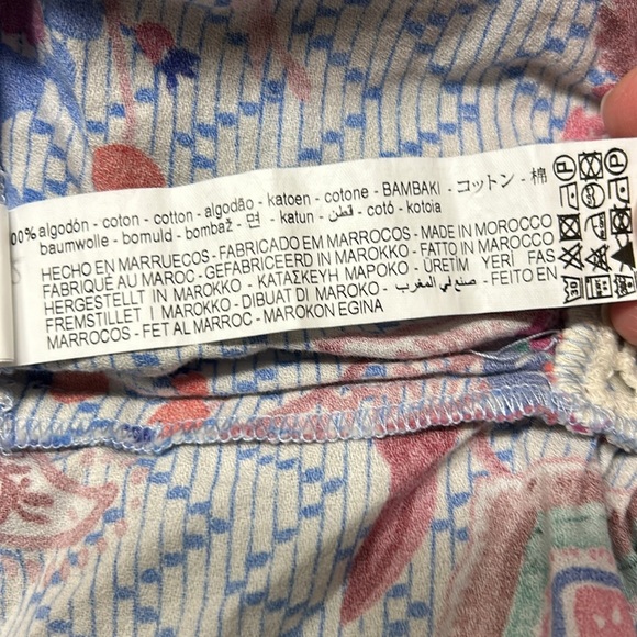 ZARA Woman | CROCHET DETAIL SHIRT Multicolor w/Long Slit Bohemian Lightweight M - Picture 14 of 15